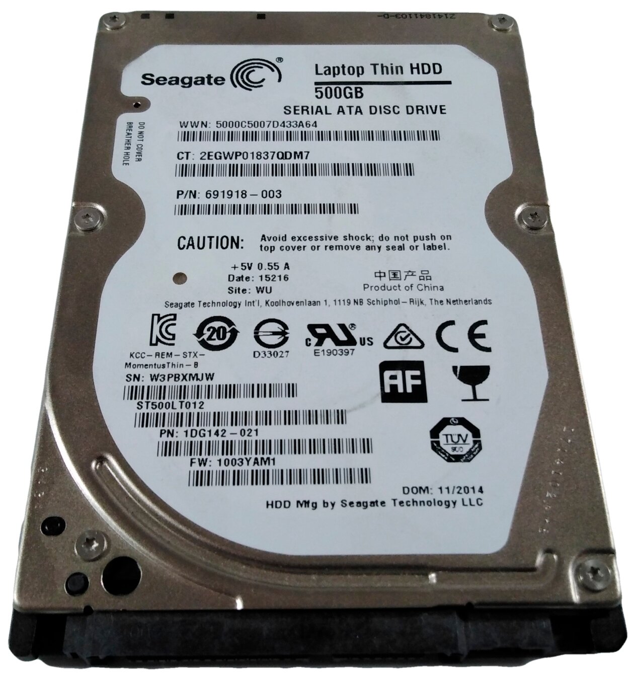 Жесткий диск Seagate Momentus 500 ГБ ST500LT012