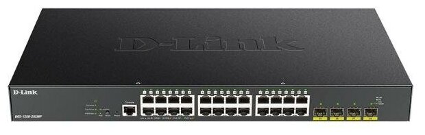 Коммутатор D-Link DGS-1250-28XMP DGS-1250-28XMP/A1A 24G 4SFP+ 24PoE 370W настраиваемый