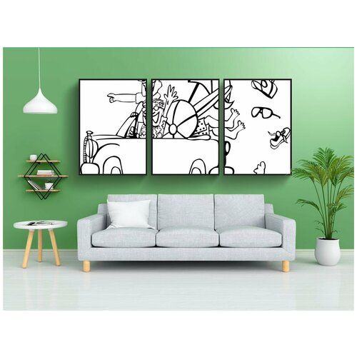 фото Набор модулных постеров для интерьера "отпуск, летние каникулы, праздничный день" 60x90 см. в тубусе, без рамки lotsprints