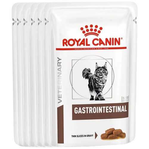 Влажный корм для кошек Royal Canin Gastro Intestinal, при проблемах с ЖКТ, с птицей 6 шт. х 85 г (кусочки в соусе) влажный корм для кошек royal canin gastro intestinal moderate calorie при проблемах с жкт 12 шт х 85 г кусочки в соусе