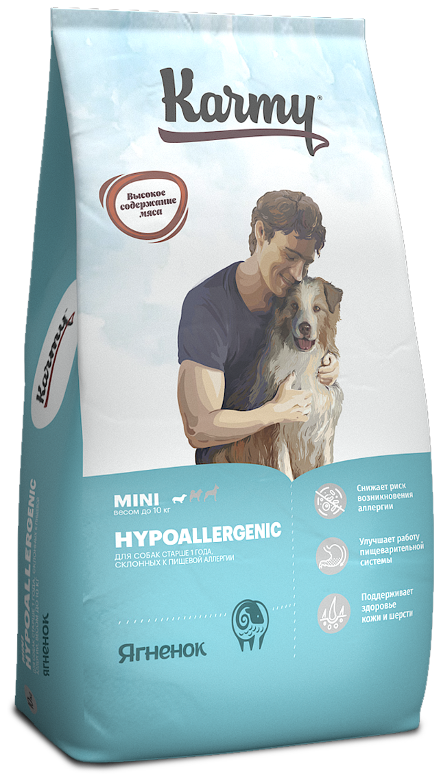 KARMY HYPOALLERGENIC MINI гипоаллергенный для взрослых собак маленьких пород с ягненком (10 кг)