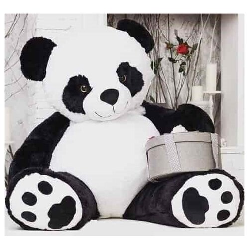Огромная плюшевая панда Черныш 2 метра Черно-белый