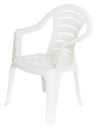 Кресло садовое 40х39х79 см пластик белый (оттенок в ассортименте) - фотография № 1