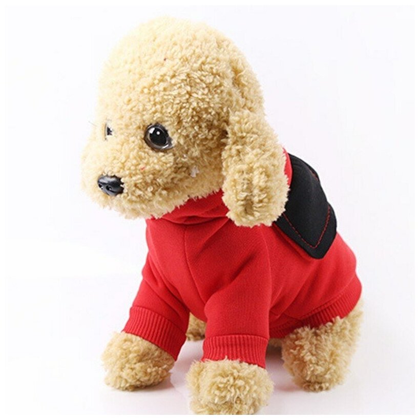 Кофта-толстовка для собаки «Ушастик» с капюшоном, размер M (22*25*37см) цвет красный Ultramarine - фотография № 2