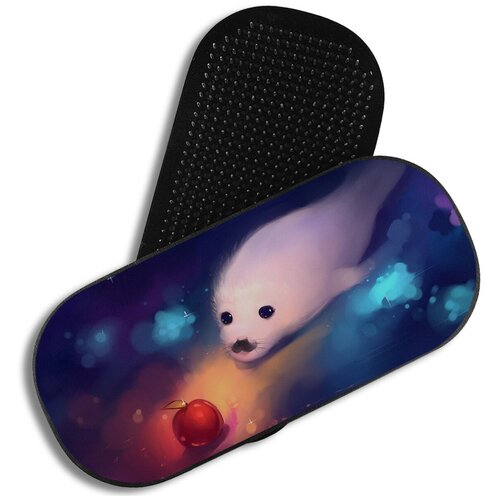 фото Доска с гвоздями садху для йоги с уф печатью / овал / животные звери котик тюлень милота - 3794 чакра