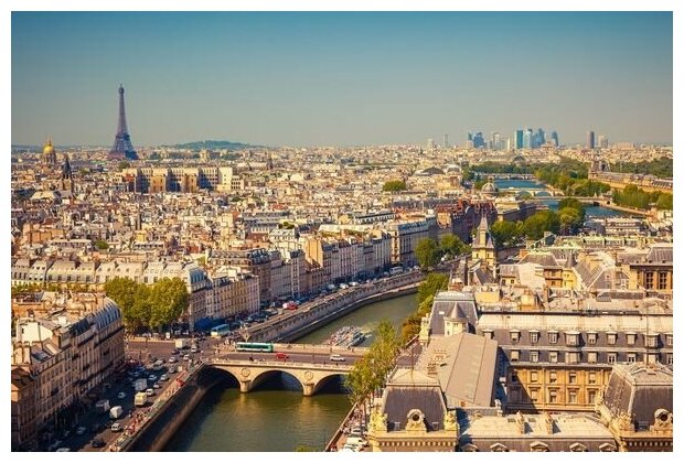 Постер на холсте Панорама Парижа (Panorama of Paris) 60см. x 40см.