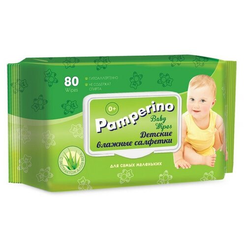 Салфетки влажные PAMPERINO детские 80шт в упаковке с клапаном