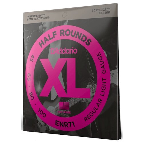 Набор струн D'Addario XL Half Round ENR71, 1 уп.