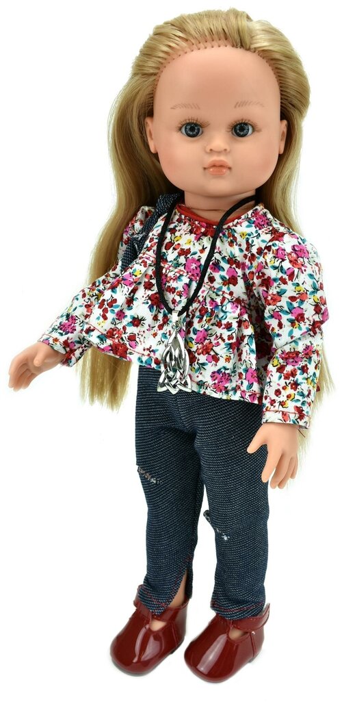 Кукла Нэни блондинка, в джинсах, 33 см