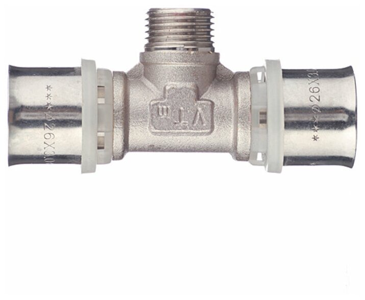 Пресс-фитинг тройник Valtec 26 х 1/2" х 26 с переходом на наружную резьбу VTm.233.N.260426 - фото №6