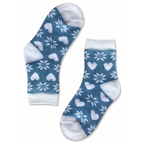 Носки Palama для девочек, размер 14, голубой, белый
