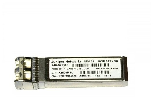 EX-SFP-10GE-SR Трансивер Juniper SFP+ 10GBASE-SR, 10 Gigabit/s, LC, 850nm, Multi-mode Fiber (MMF), up to 300 m