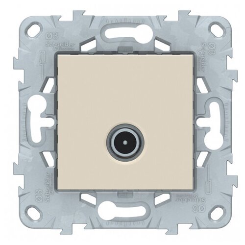 Розетка телевизионная Schneider Electric NEW NU546344 проходная TV скрытая установка бежевая розетка телевизионная electric unica new nu546344 проходная tv скрытая установка бежевая 2 шт