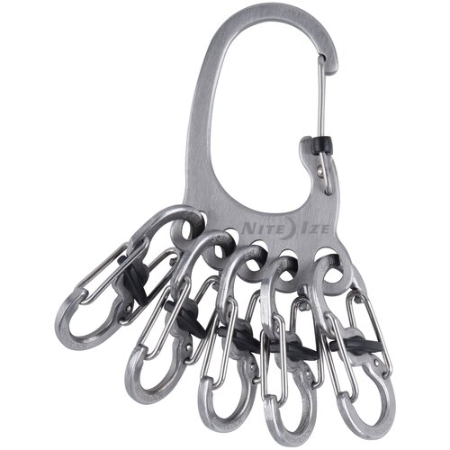 Брелок Nite Ize BigFoot Locker KeyRack Stainless Steel, серебряный nite ize s biner dual carabiner stainless steel 5 stainless