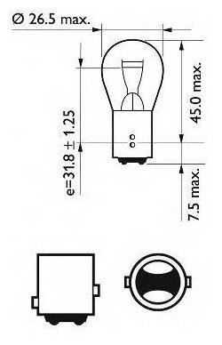 Лампа pr21/5w 12495 12v (картонная упаковка) Philips 12495CP