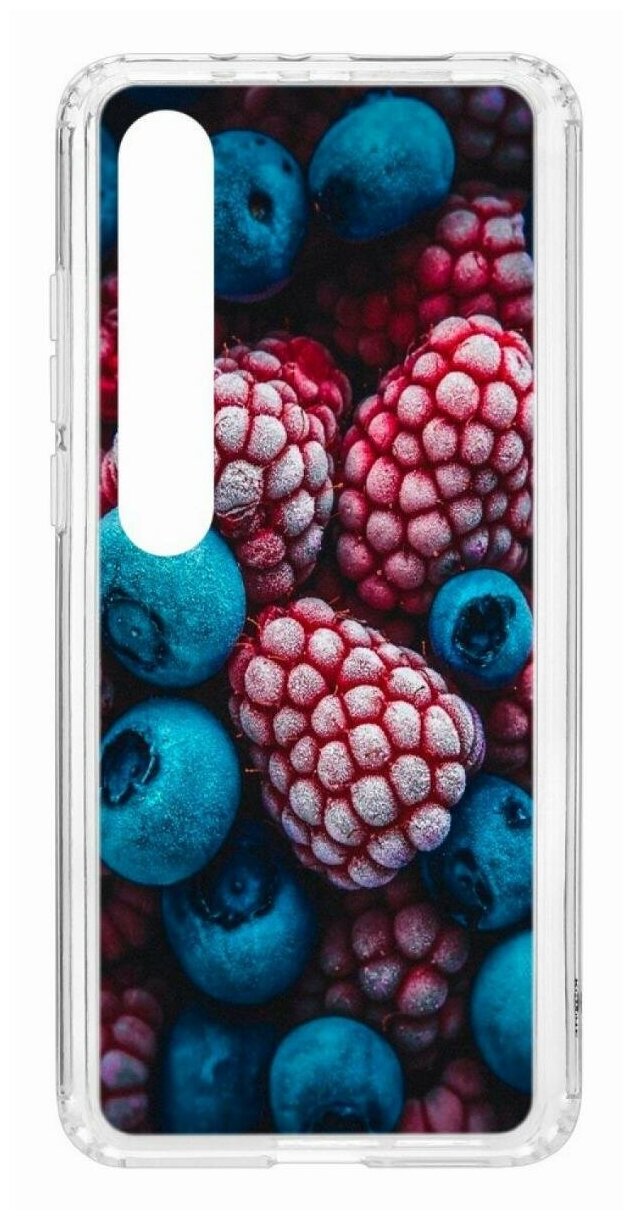 Чехол на Xiaomi Mi 10 Kruche Print Fresh berries/накладка/с рисунком/прозрачный/бампер/противоударный/ударопрочный/с защитой камеры