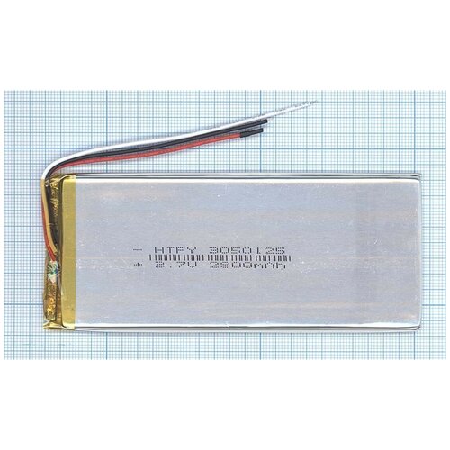 фото Аккумулятор li-pol (батарея) 3*50*125мм 3pin 3.7v/2800mah vbparts