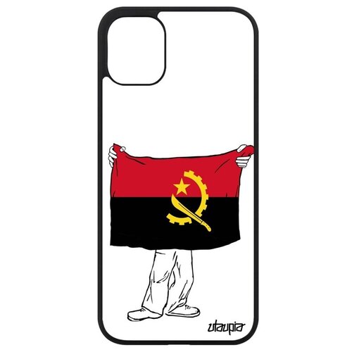 фото Чехол на // iphone 11 // "флаг анголы с руками" стиль страна, utaupia, белый