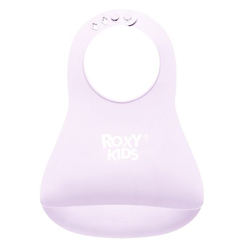 фото Roxy-kids нагрудник rb-402 мягкий с кармашком и застежкой, сиреневый