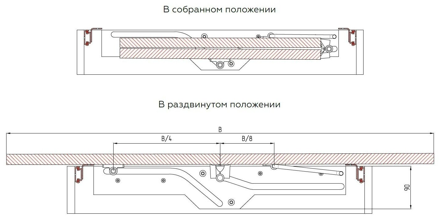 Механизм поворота вставки стола (Вставка 500 мм) - фотография № 3