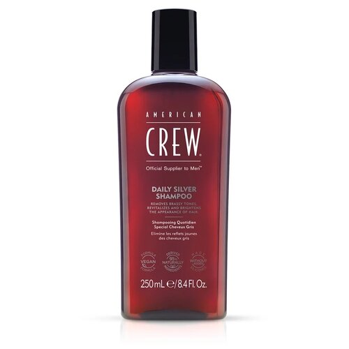 American Crew шампунь Daily Silver Shampoo для седых волос, 250 мл уход за волосами american crew шампунь для седых и седеющих волос classic gray shampoo
