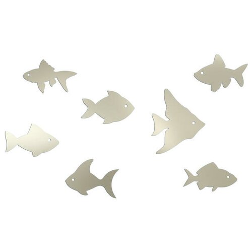 Декор зеркальный настенный Рыбки 1-06301CR цвет хром