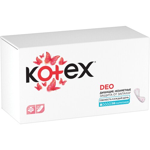 Kotex прокладки ежедневные Super Slim Deo daily, 1 капля, 56 шт., 5 уп. kotex прокладки ежедневные super slim deo daily 56 шт
