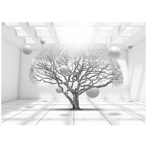 Дерево сепия 3D - Виниловые фотообои, (211х150 см) сухое дерево день виниловые фотообои 211х150 см