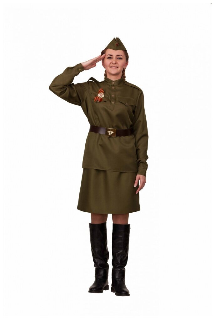 Взрослый костюм "Солдатка" (темно-зеленый) (12238) 42