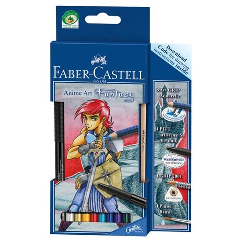 Faber-Castell Акварельные карандаши Art Grip Anime Manga фантазия + кисточка sela