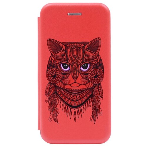 фото Чехол-книжка book art jack для samsung galaxy a71 с принтом "grand cat" красный gosso
