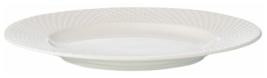 Набор из двух тарелок белого цвета с фактурным рисунком из коллекции essential, 22см Tkano - фото №6