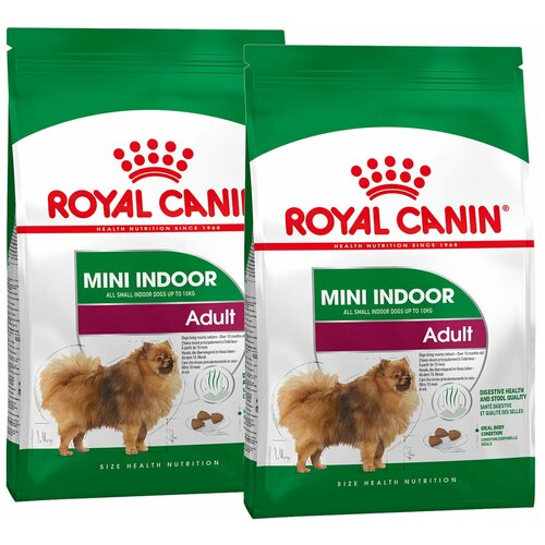 ROYAL CANIN MINI INDOOR LIFE ADULT для взрослых собак маленьких пород живущих дома (0,5 + 0,5 кг)