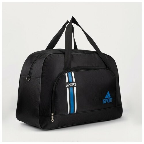 фото Сумка спортивная, отдел на молнии, наружный карман, цвет чёрный/синий нет бренда