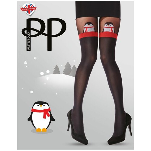 Колготки Pretty Polly, размер 4/2/3, черный новогодние носки с оленем пингвином дед морозом