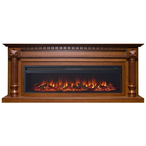 Электрический электрический камин Royal Flame Edinburgh 60 + Vision 60 LOG LED 1.5 кВт 204 см 87.5 см 39 см орех стекло royal flame портал royal flame edinburg слоновая кость