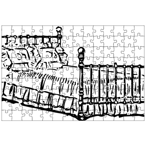 фото Магнитный пазл 27x18см."кровать, спать, вектор" на холодильник lotsprints