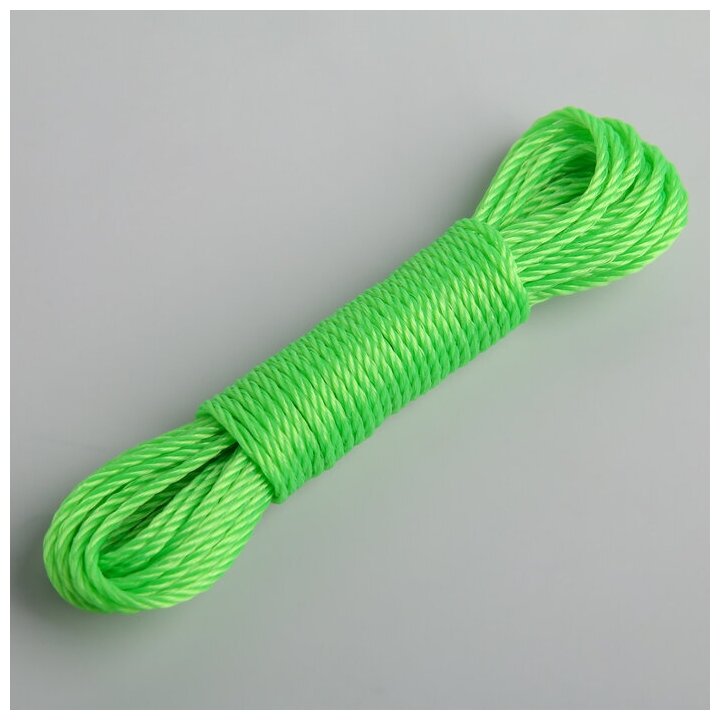 Верёвка бельевая Доляна, d=3 мм, длина 10 м, цвет микс - фотография № 1