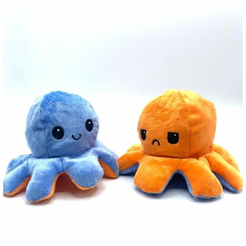 Мягкая игрушка Осьминожка вывернушка/цвет Сине-Оранжевый