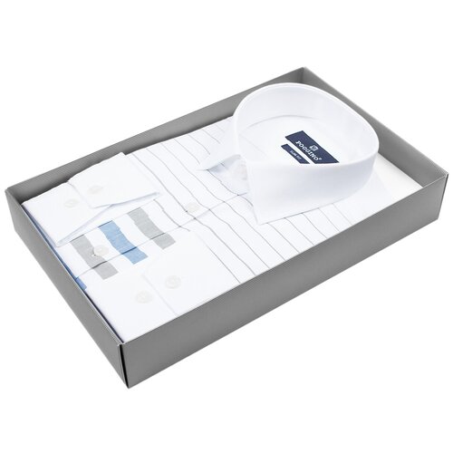 фото Рубашка poggino 4900-31 цвет белый размер 48 ru / m (39-40 cm