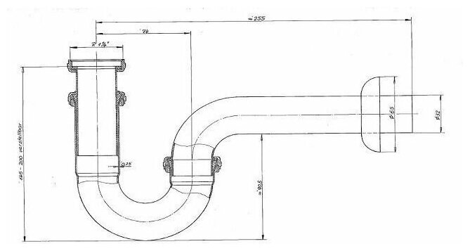 Трубчатый сифон для умывальника 1 1/4", Ideal Standard A2305AA - фотография № 4