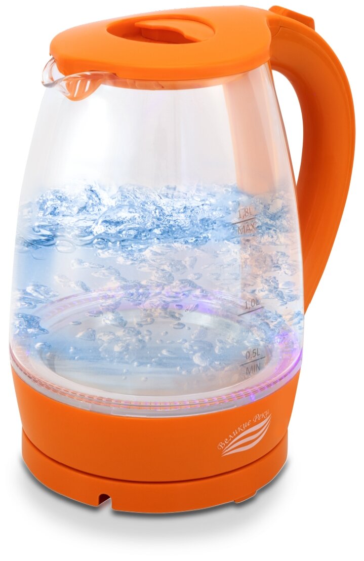 Чайник электрический Великие реки Дон-1 оранжевый 1,8л, 1850Вт