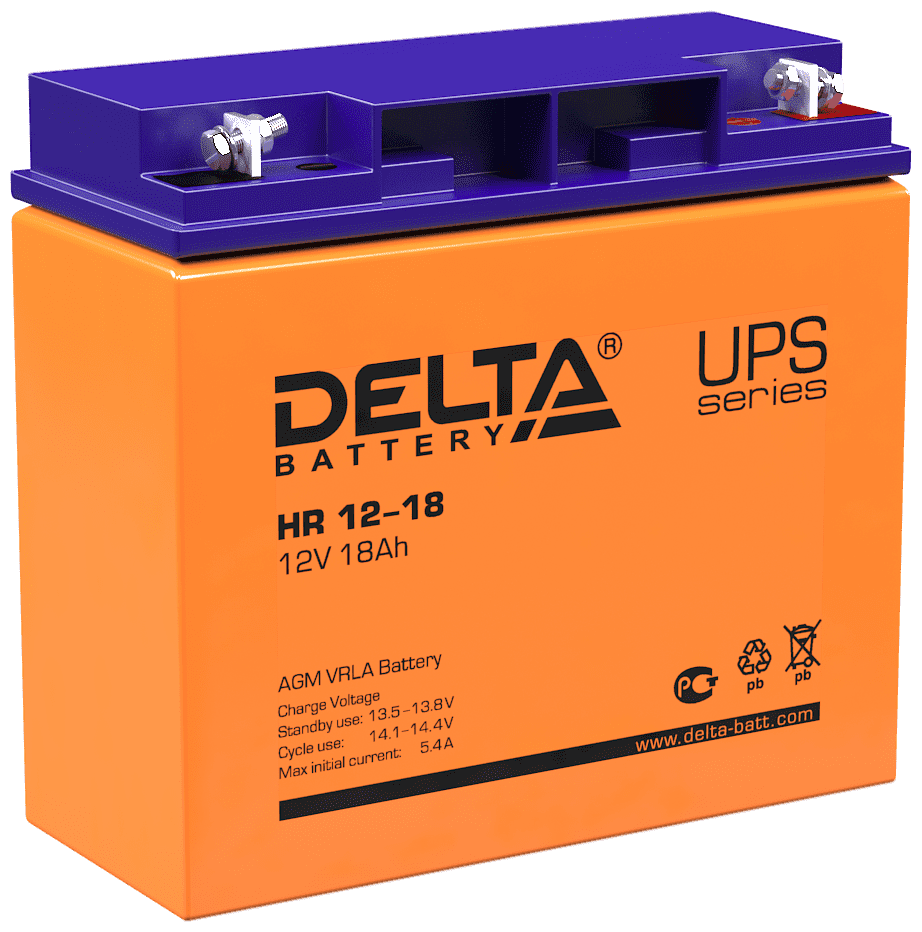 Аккумуляторная батарея DELTA Battery HR 12-18 12В 18 А·ч