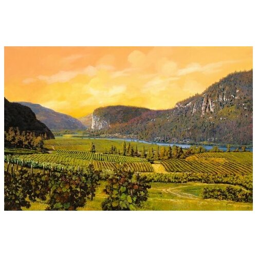 Репродукция на холсте Виноградник в Италии №3 Борелли Гвидо 45см. x 30см.