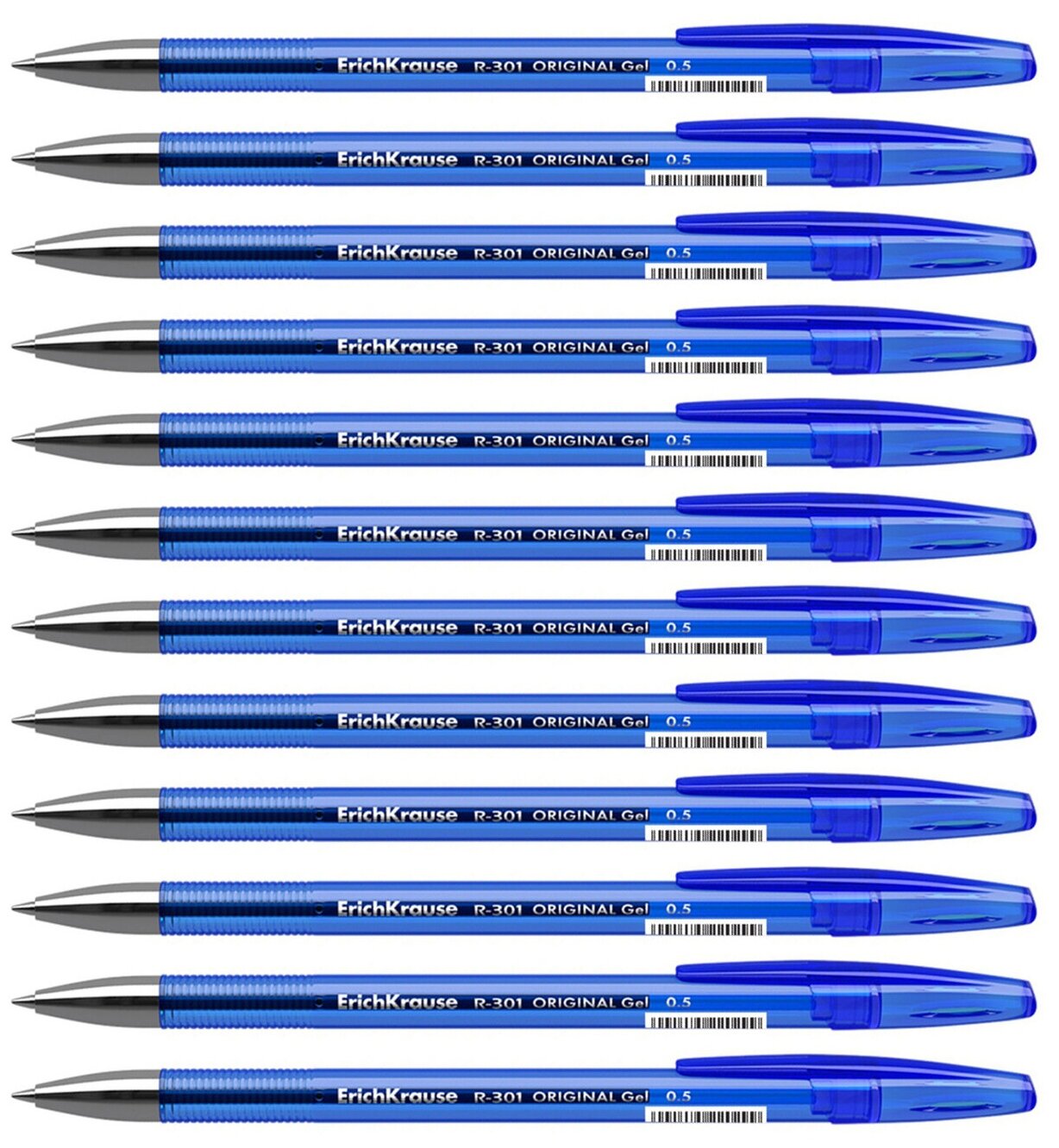 Ручка гелевая ErichKrause R-301 ORIGINAL Gel 0.5 синяя / упаковка 12 шт / набор 12шт