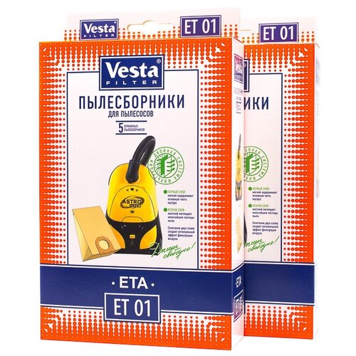 vesta filter sm 09 s xl pack комплект пылесборников 8 шт 4 фильтра Vesta filter ET 01 Xl-Pack комплект пылесборников, 10 шт
