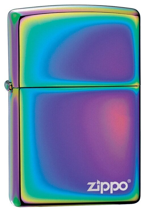 Зажигалка бензиновая ZIPPO Classic с покрытием Spectrum, латунь/сталь, разноцветная с фирменным логотипом, глянцевая
