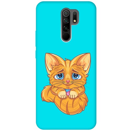 Матовый чехол Sad Cat для Xiaomi Redmi 9 / Сяоми Редми 9 с 3D эффектом бирюзовый матовый чехол camomiles для xiaomi redmi 9 сяоми редми 9 с 3d эффектом бирюзовый