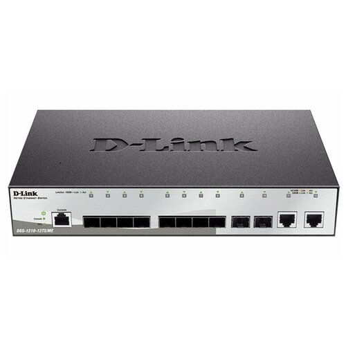 D-Link DGS-1210-12TSMEB1A Управляемый коммутатор 2 уровня с 10 портами 1000Base-X SFP и 2 портами 101001000Base-T 1545100₽