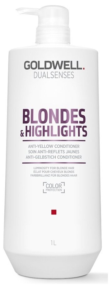 Goldwell Dualsenses кондиционер Blondes & Highlights Anti-Yellow против желтизны осветленных волос, 1000 мл